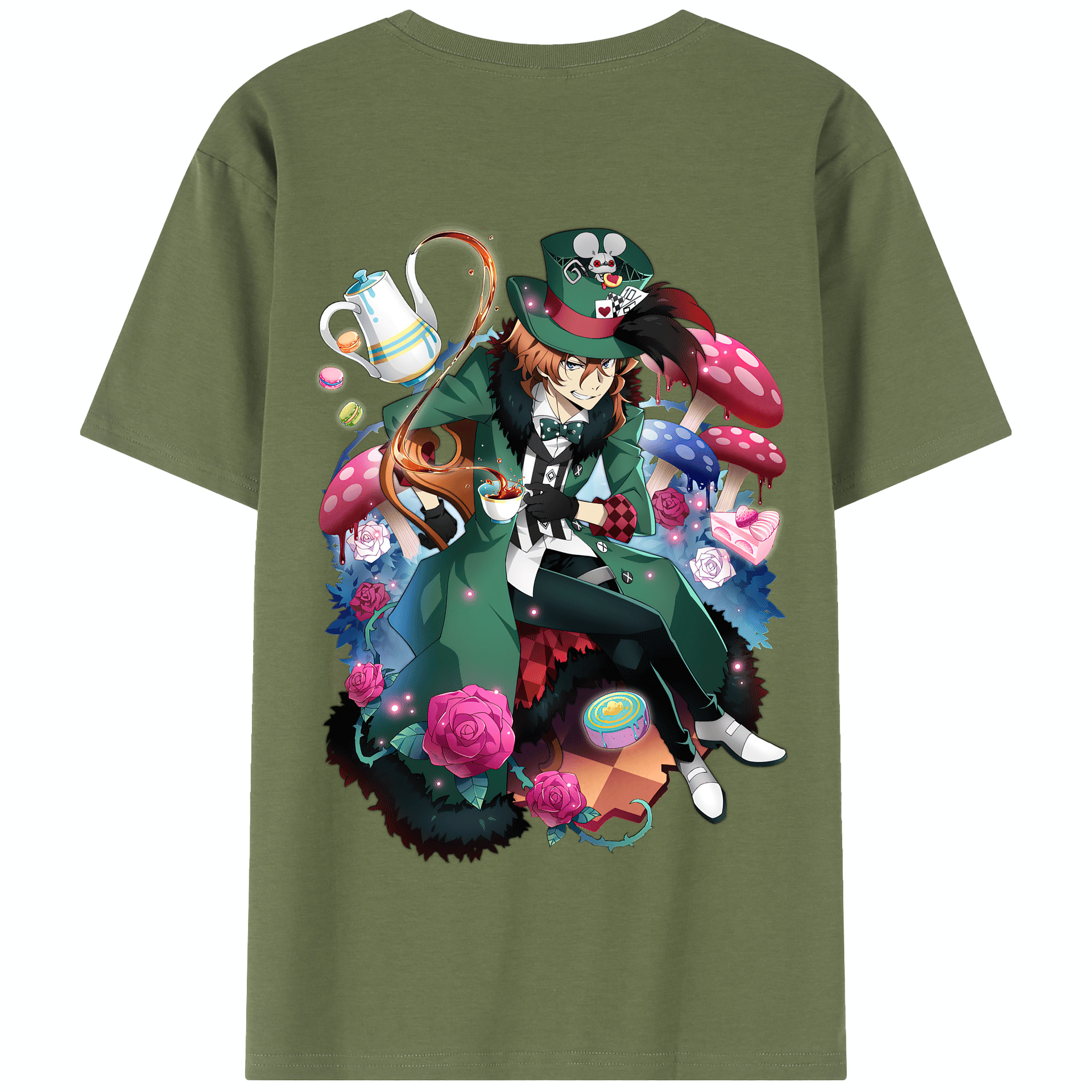 （画像用） 文豪ストレイドッグス Bungo Stray Dogs 綿100％半袖Tシャツ（背面プリント）